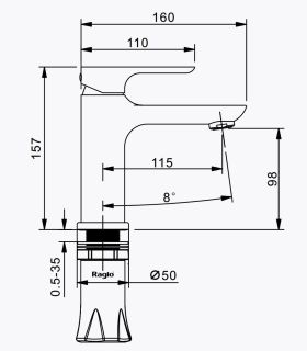 Смеситель для раковины Raglo R03.10 хром